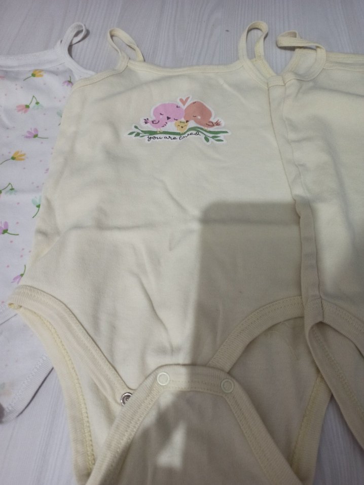 Bebek Kız Askılı Body Seti 3'lü Pastel Renkler - Görsel 3