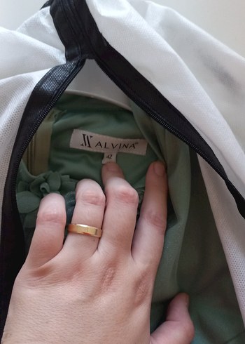 Yeşil Nakışlı Uzun Bohem Elbise - Görsel 5