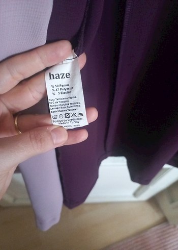 Kadın MOR Ve Toz Pembe Uzun Kollu Ceket - Görsel 3