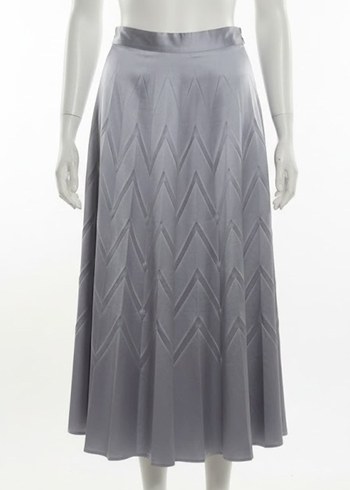 Gri Pilili Uzun Kadın Etek - Görsel 3