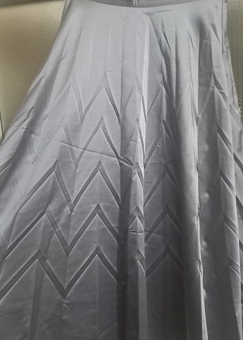Gri Pilili Uzun Kadın Etek - Görsel 2