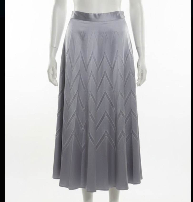 Gri Pilili Uzun Kadın Etek - Görsel 3