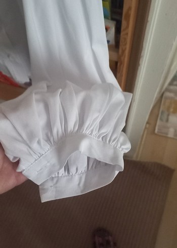 Düğmeli Beyaz  Kadın Gömlek - Görsel 3