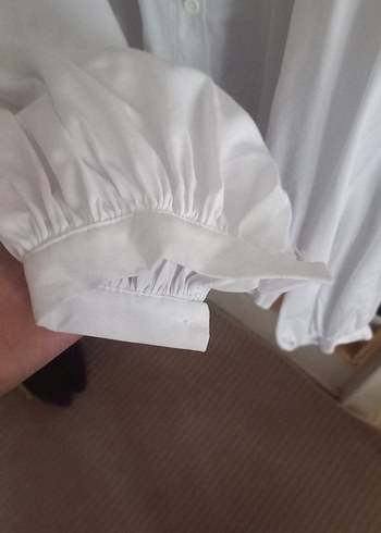 Düğmeli Beyaz  Kadın Gömlek - Görsel 2