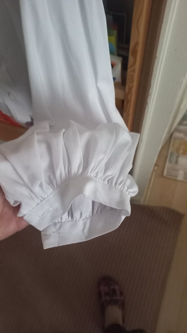 Düğmeli Beyaz  Kadın Gömlek - Görsel 3