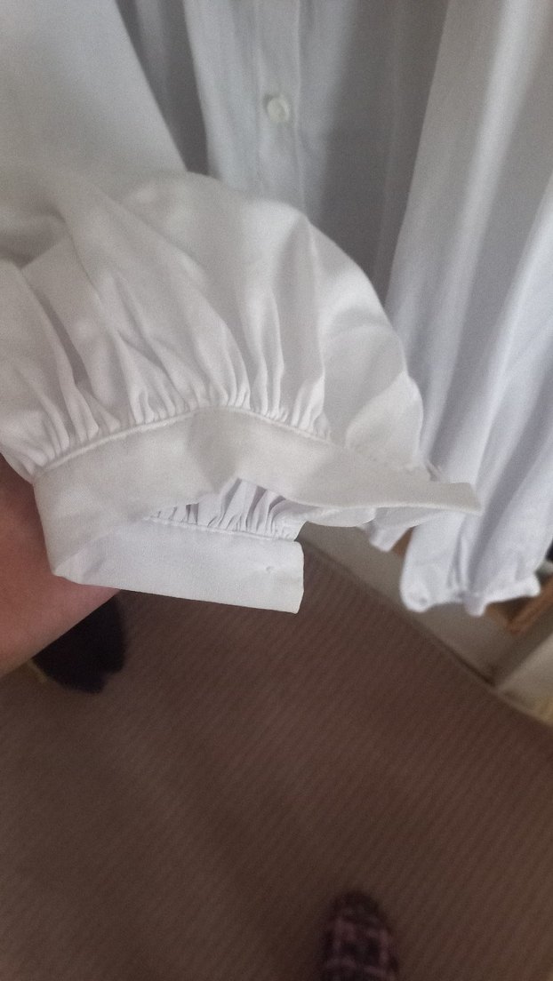 Düğmeli Beyaz  Kadın Gömlek - Görsel 2