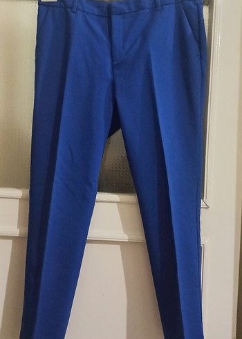 Kadın Mavi Regular Fit Kumaş Pantolon - Görsel 2