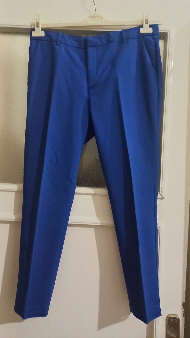 Kadın Mavi Regular Fit Kumaş Pantolon - Görsel 2