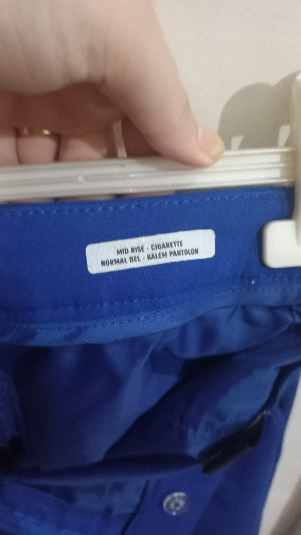 Kadın Mavi Regular Fit Kumaş Pantolon - Görsel 3