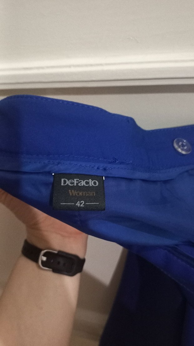 Kadın Mavi Regular Fit Kumaş Pantolon - Görsel 4