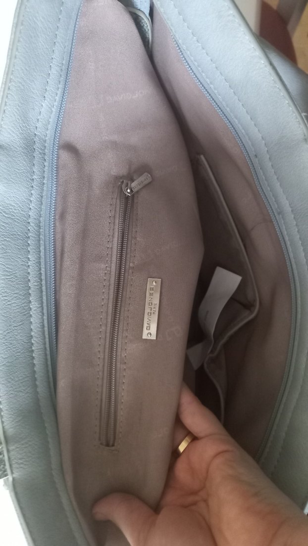 DAVİDJONES MARKABuz mavisi Yılan Desenli  Püsküllü Kadın Çanta - Görsel 3