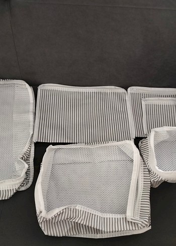 Gri Çizgili Bavul Düzenleyici Seti - Görsel 2