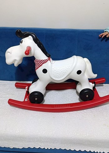 Renkli Beyaz Atlı Sallanan Oyuncak - Görsel 2