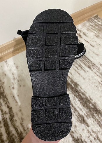 37 Beden siyah Renk Leopar Detaylı Siyah Süet Bot /37 Numara