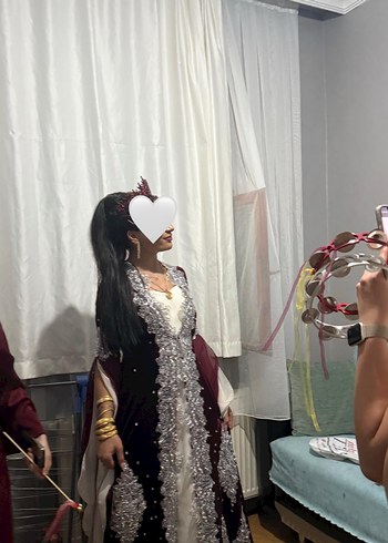 Bordo Straplez Dantel İşlemeli Bohem Kadın Elbise - Görsel 2