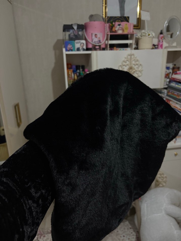 Siyah Kadın Midi Boy Kürk Detaylı Etek - Görsel 4