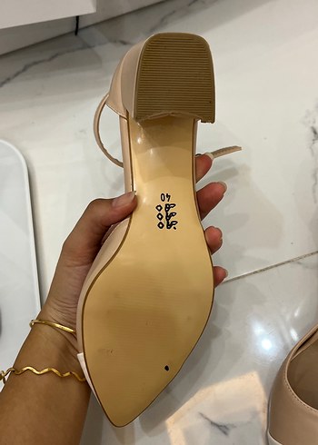 40 Beden ten rengi Renk Bej Stiletto Topuklu Modern Klasik Abiye Ayakkabı