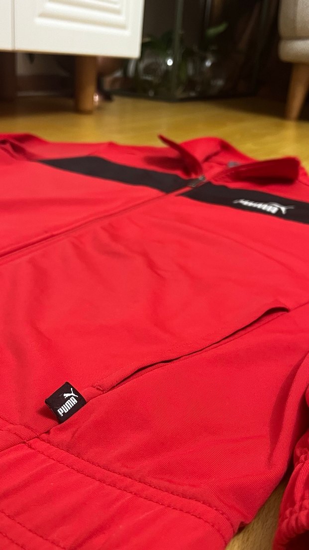 Kırmızı Puma Fermuarlı Erkek Sweatshirt hırka - Görsel 2