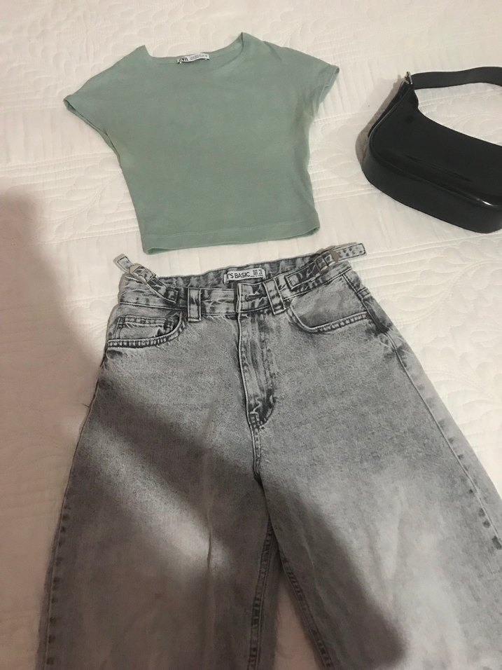 3'lü Kombin: Çanta, Crop, Pantolon - Görsel 3