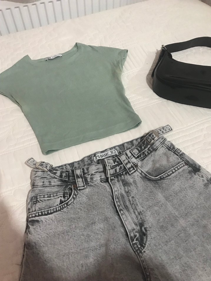 3'lü Kombin: Çanta, Crop, Pantolon - Görsel 4