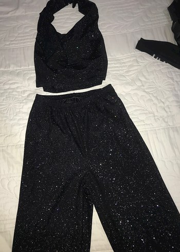 Parlak Siyah Kadın Kumaş Pantolon - Görsel 2