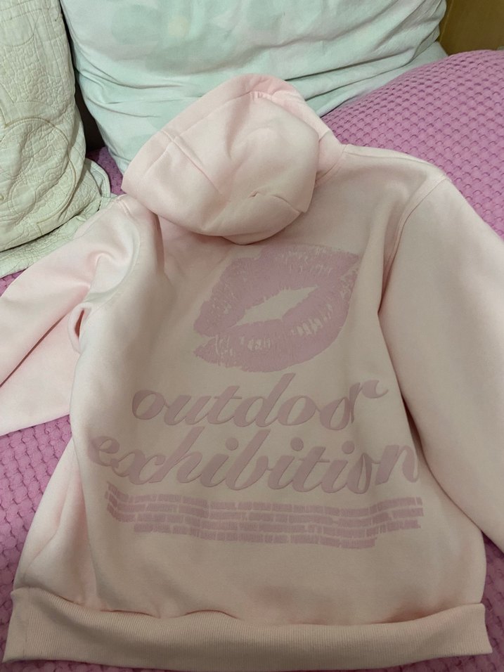 Bershka Pembe Kapüşonlu Kadın Sweatshirt - Görsel 3