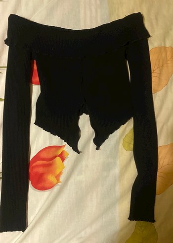 Kadın Siyah Straplez Bershka crop - Görsel 2