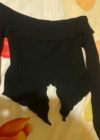 Kadın Siyah Straplez Bershka crop - Görsel 3