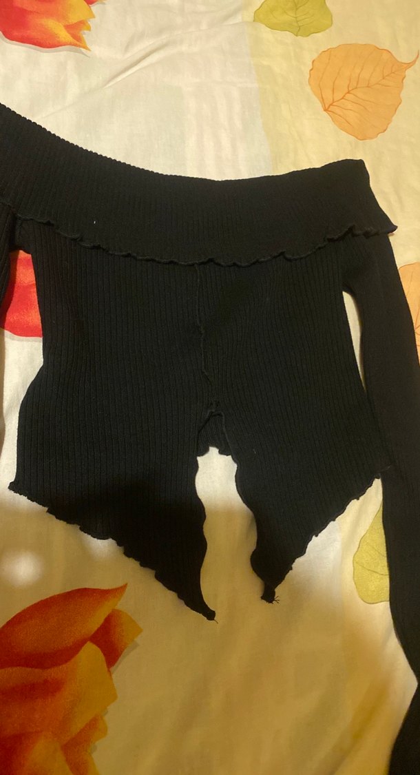 Kadın Siyah Straplez Bershka crop - Görsel 3