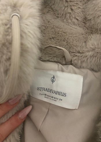 Bej kadın kürk mont Stradivarius - Görsel 2