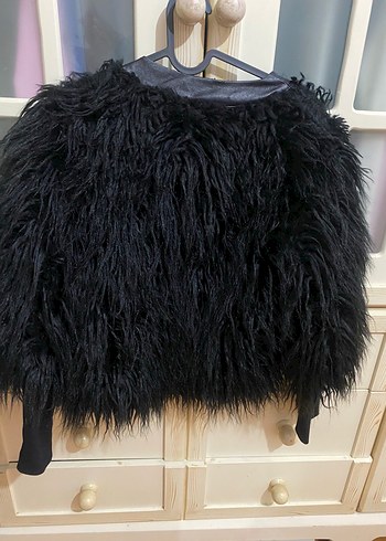 Siyah Kürk Detaylı Deri Kadın Ceket - Görsel 3