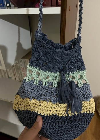 Bohem Çok Renkli Örgü Kadın Çanta - Görsel 3