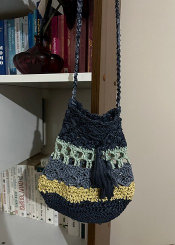 Bohem Çok Renkli Örgü Kadın Çanta - Görsel 2