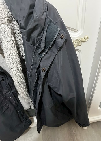 Erkek Gri Kapüşonlu Rüzgarlık Mont Lumberjack - Görsel 3