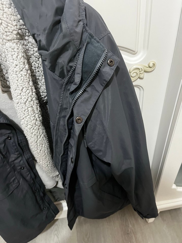 Erkek Gri Kapüşonlu Rüzgarlık Mont Lumberjack - Görsel 3