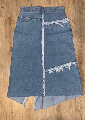 Diğer Yırtmaçlı Uzun Denim Etek