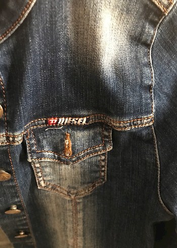 s Beden Düğmeli Koyu Mavi Kadın Denim Ceket