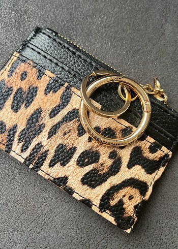 Deri Leopar Desenli Fermuarlı Kadın Cüzdanı VS - Görsel 5