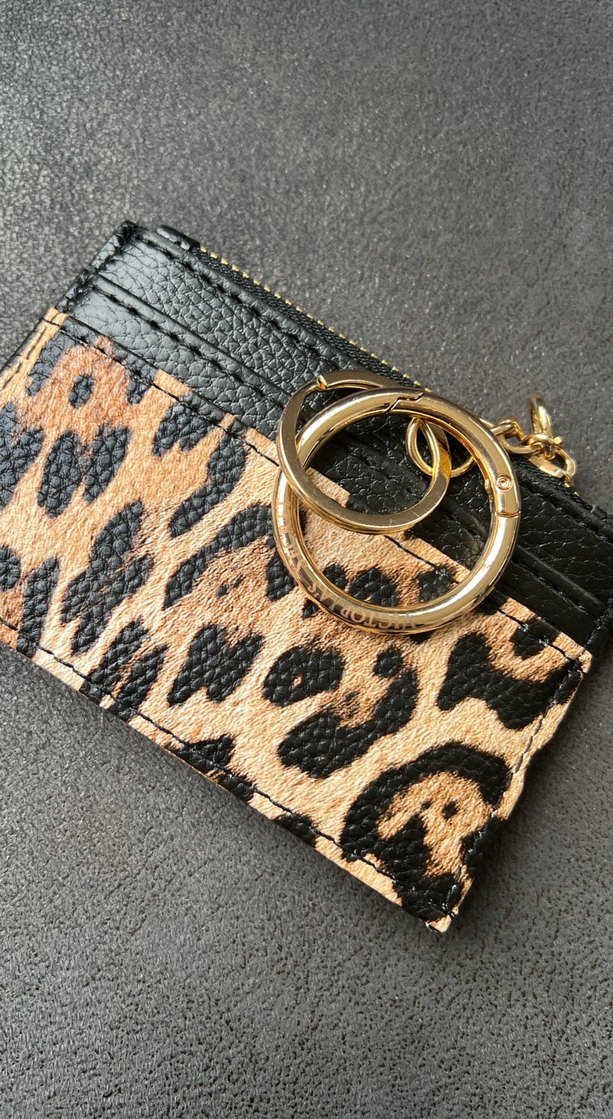 Deri Leopar Desenli Fermuarlı Kadın Cüzdanı VS - Görsel 5