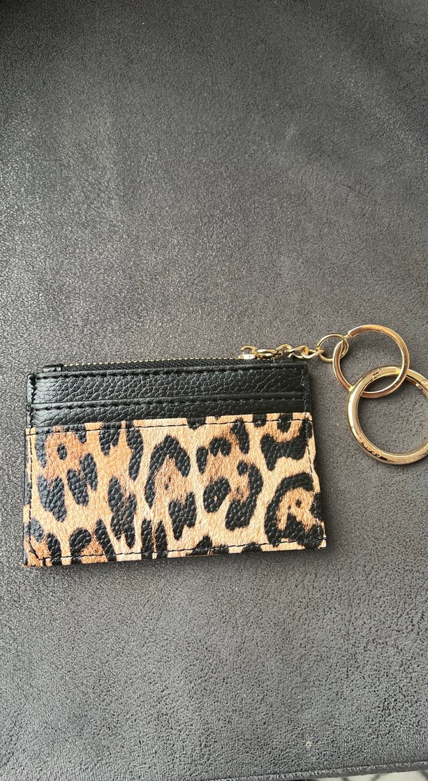 Deri Leopar Desenli Fermuarlı Kadın Cüzdanı VS - Görsel 4