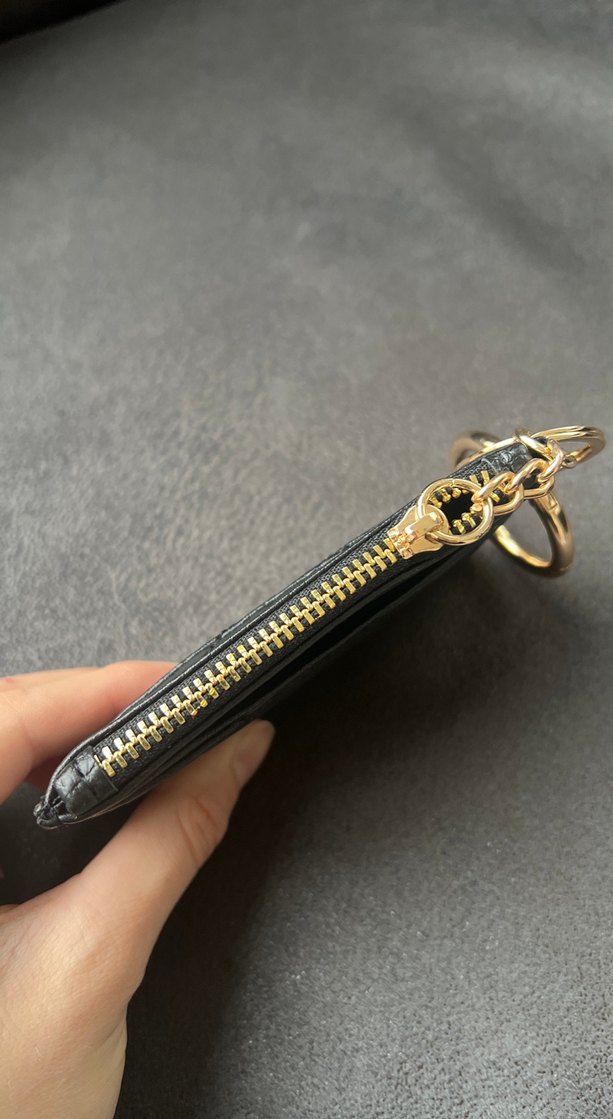 Altın Fermuarlı Deri Kadın Cüzdan VS - Görsel 4