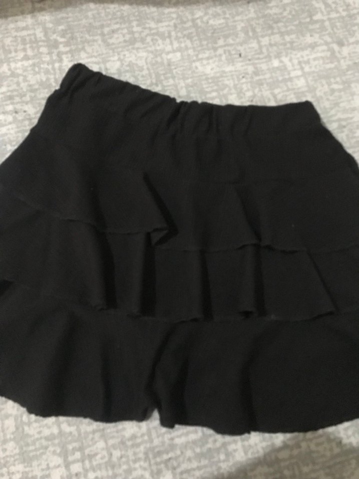 Siyah Volanlı Mini Etek - Görsel 3