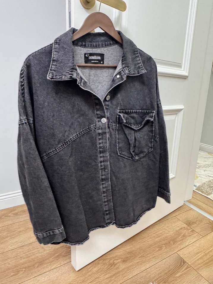 Gri kot ceket - Görsel 4