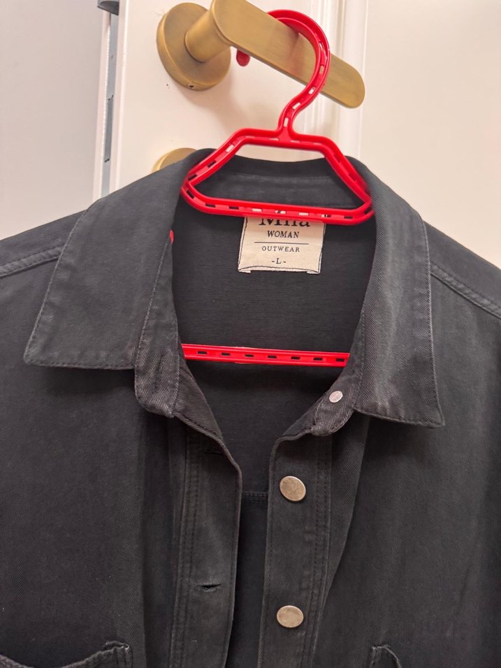 Siyah Düğmeli Kadın Denim Ceket - Görsel 4