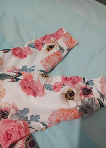 Pembe Çiçekli Kapüşonlu Hamile Tişörtü - Görsel 4