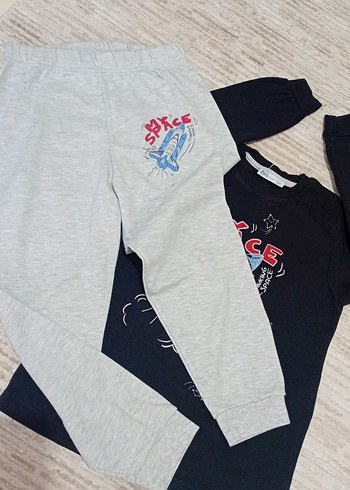 Siyah Erkek Çocuk Uzun Kollu pijama takımı - Görsel 6