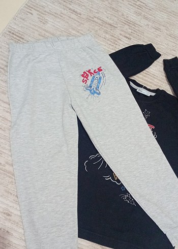 Siyah Erkek Çocuk Uzun Kollu pijama takımı - Görsel 4