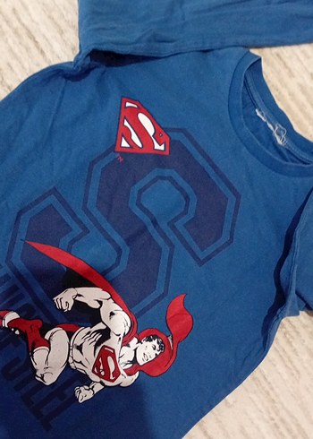 Erkek Çocuk Mavi Süpermen Pijama takımı - Görsel 3