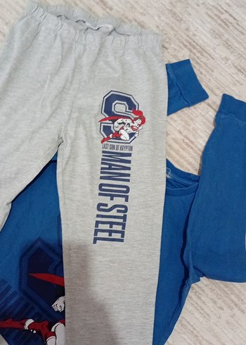 Erkek Çocuk Mavi Süpermen Pijama takımı - Görsel 6