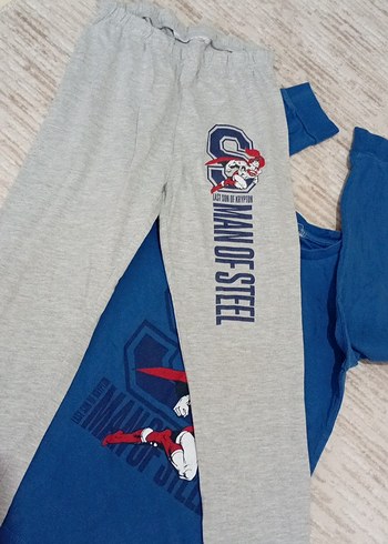 Erkek Çocuk Mavi Süpermen Pijama takımı - Görsel 4